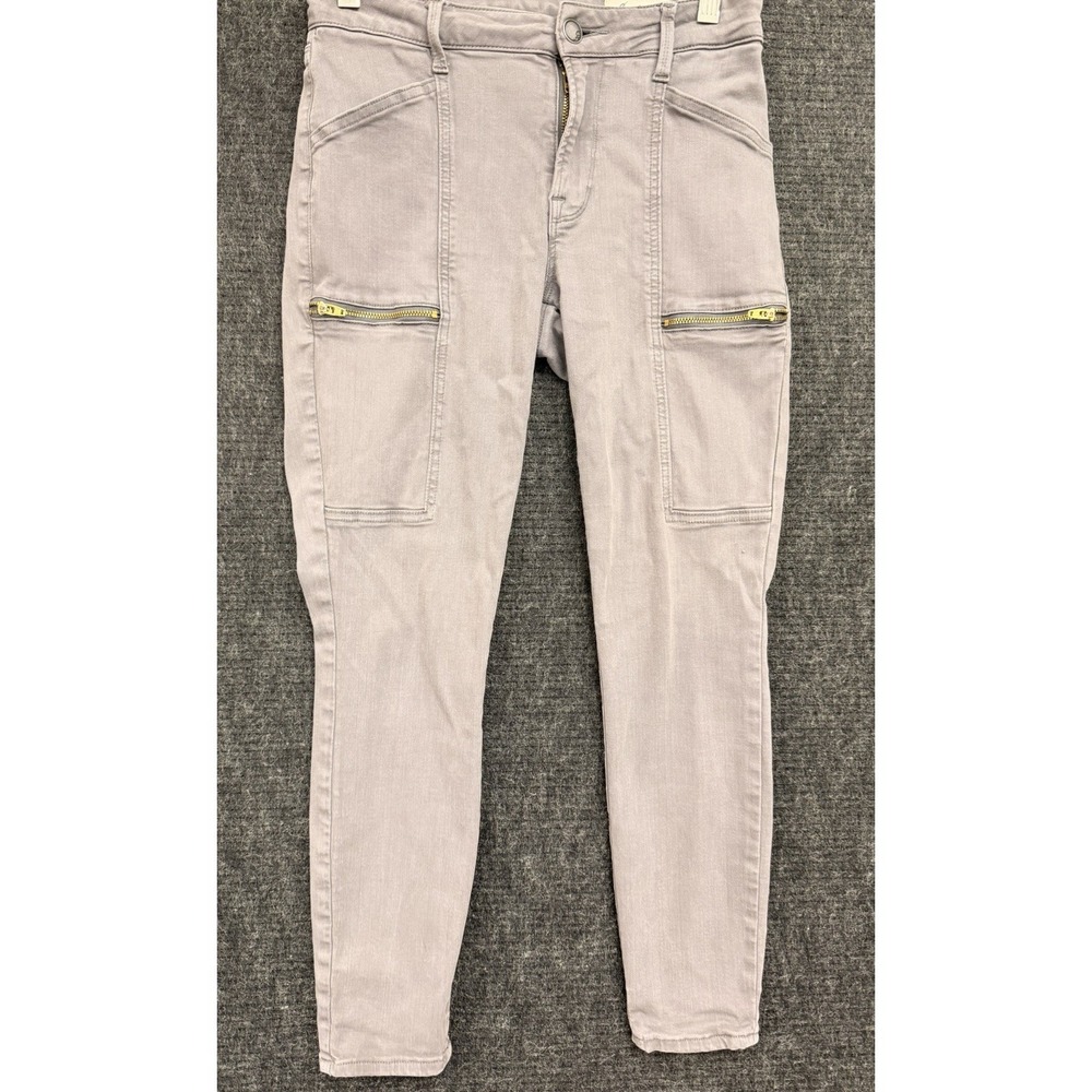 Cosmic Blue Love Petite Women's Sz 27P Gray Stretch Pants